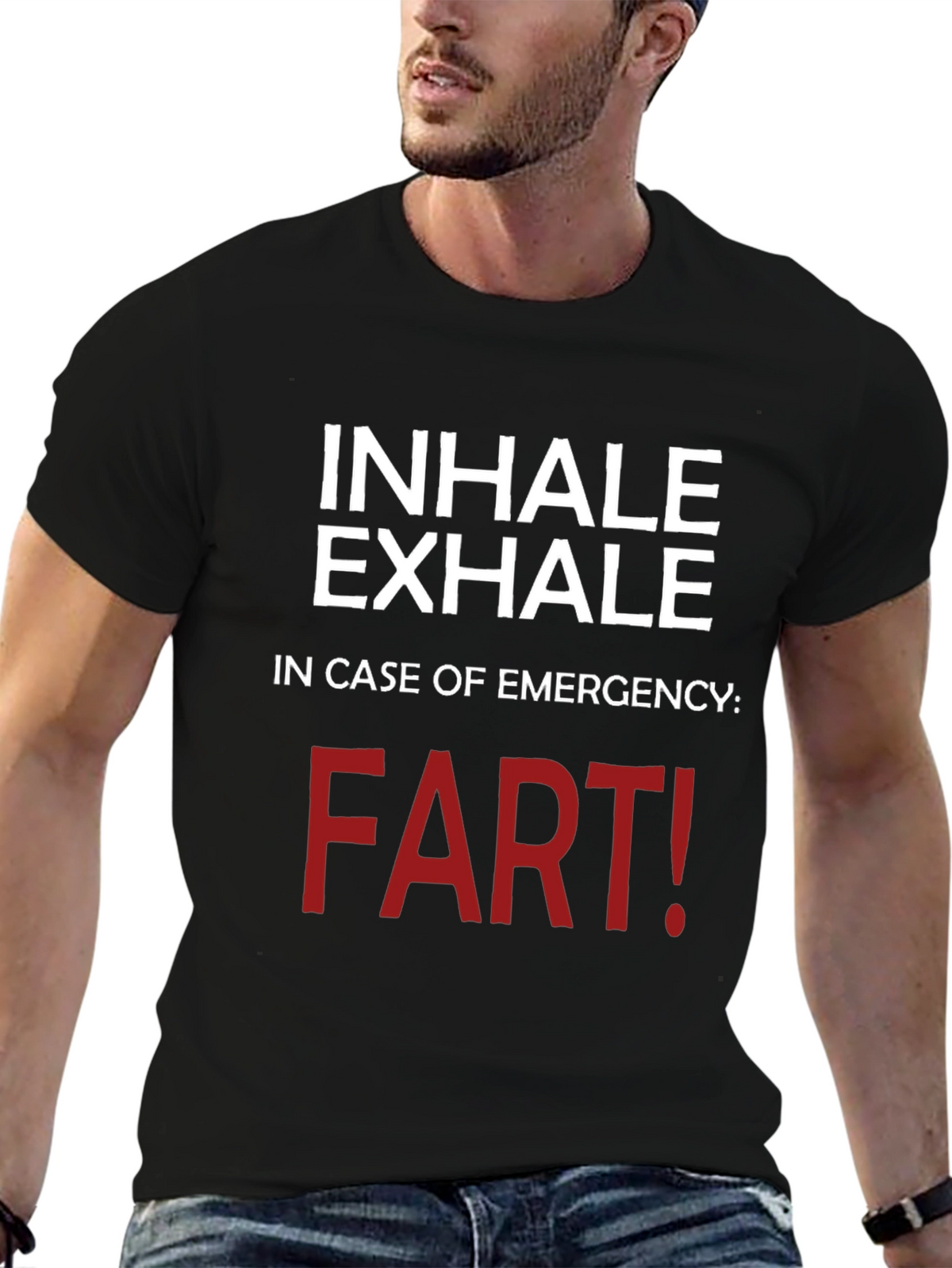 Inhale Exhale Funny T-Shirt - Emergency Fart!