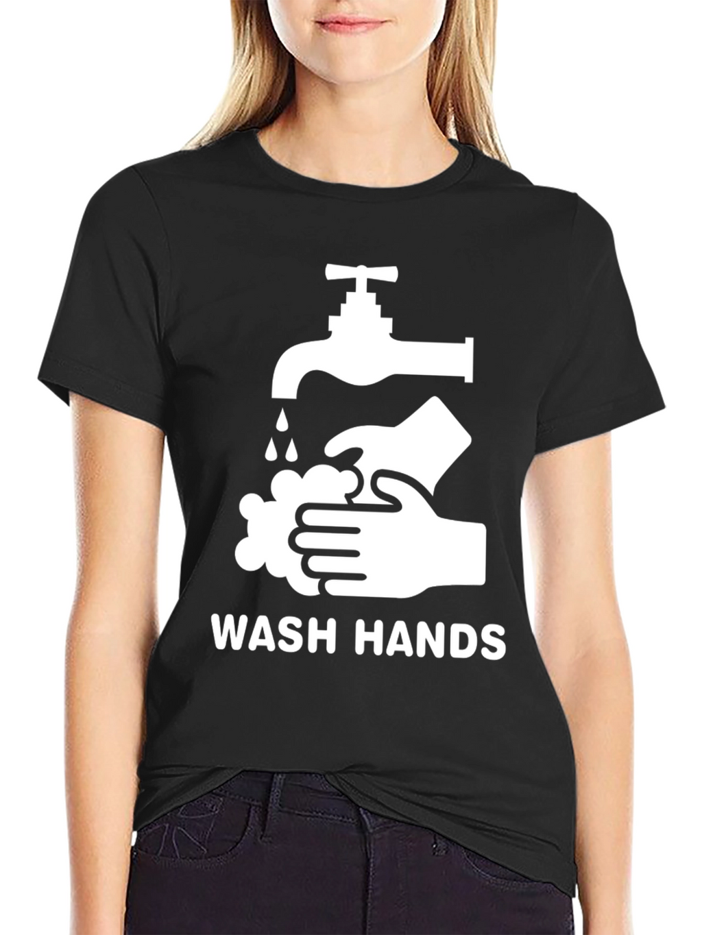 Wash Hands Graphic Tee - Black