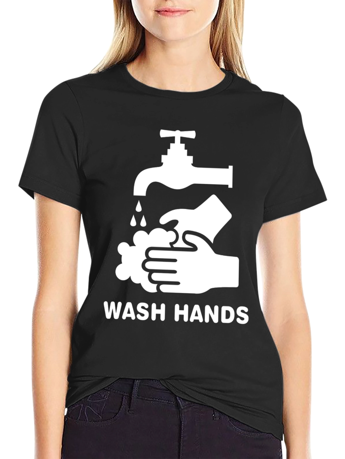 Wash Hands Graphic Tee - Black