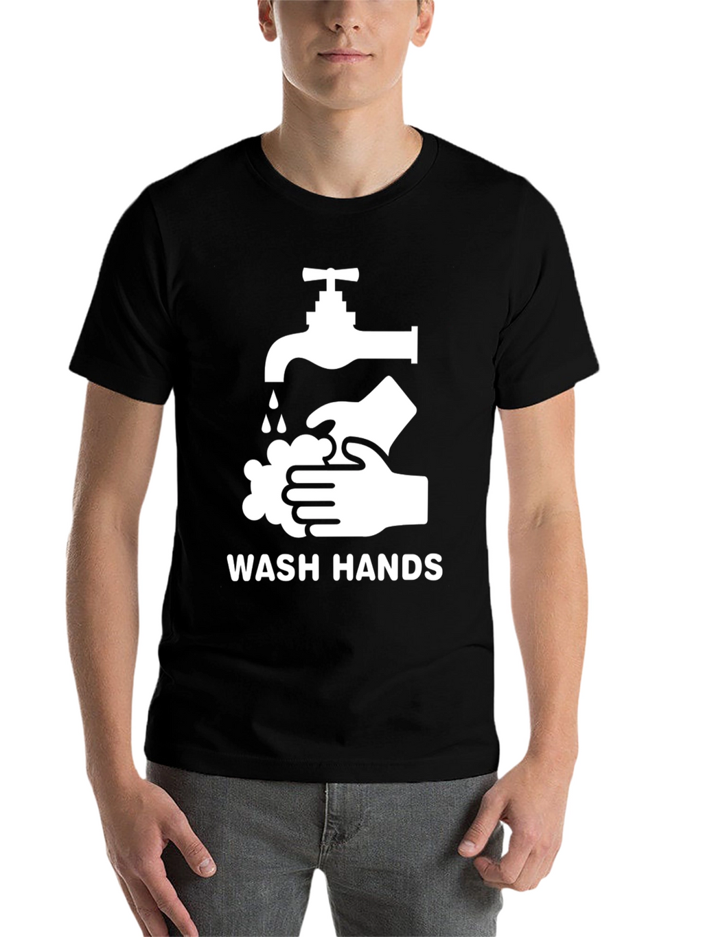 Wash Hands Graphic Tee - Black