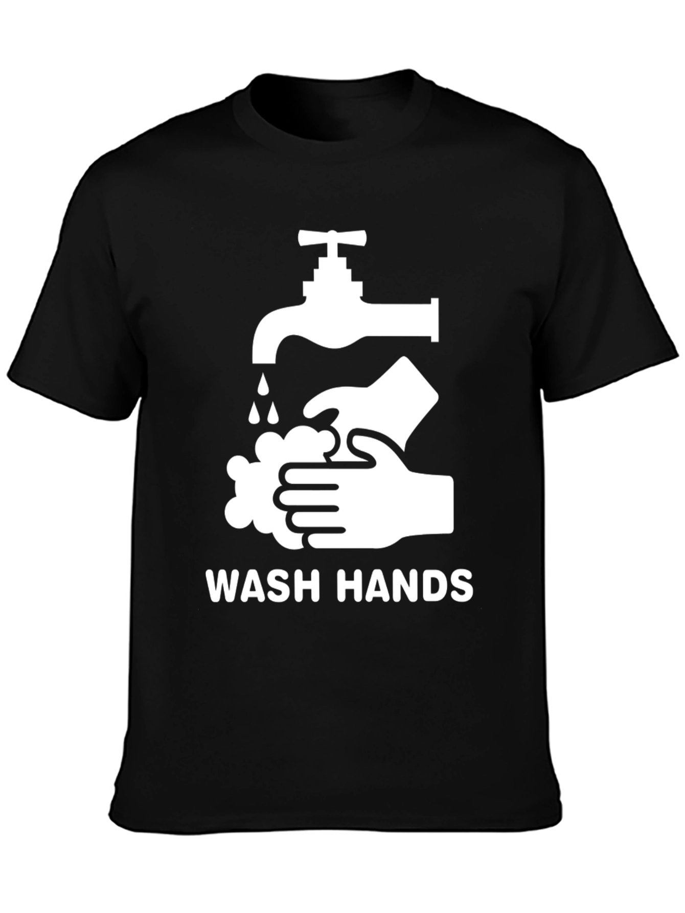 Wash Hands Graphic Tee - Black