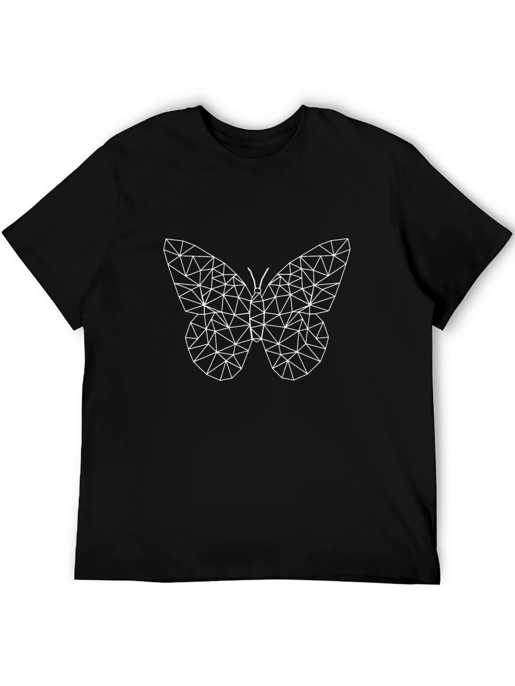 Geometric Butterfly Graphic T-Shirt - Black