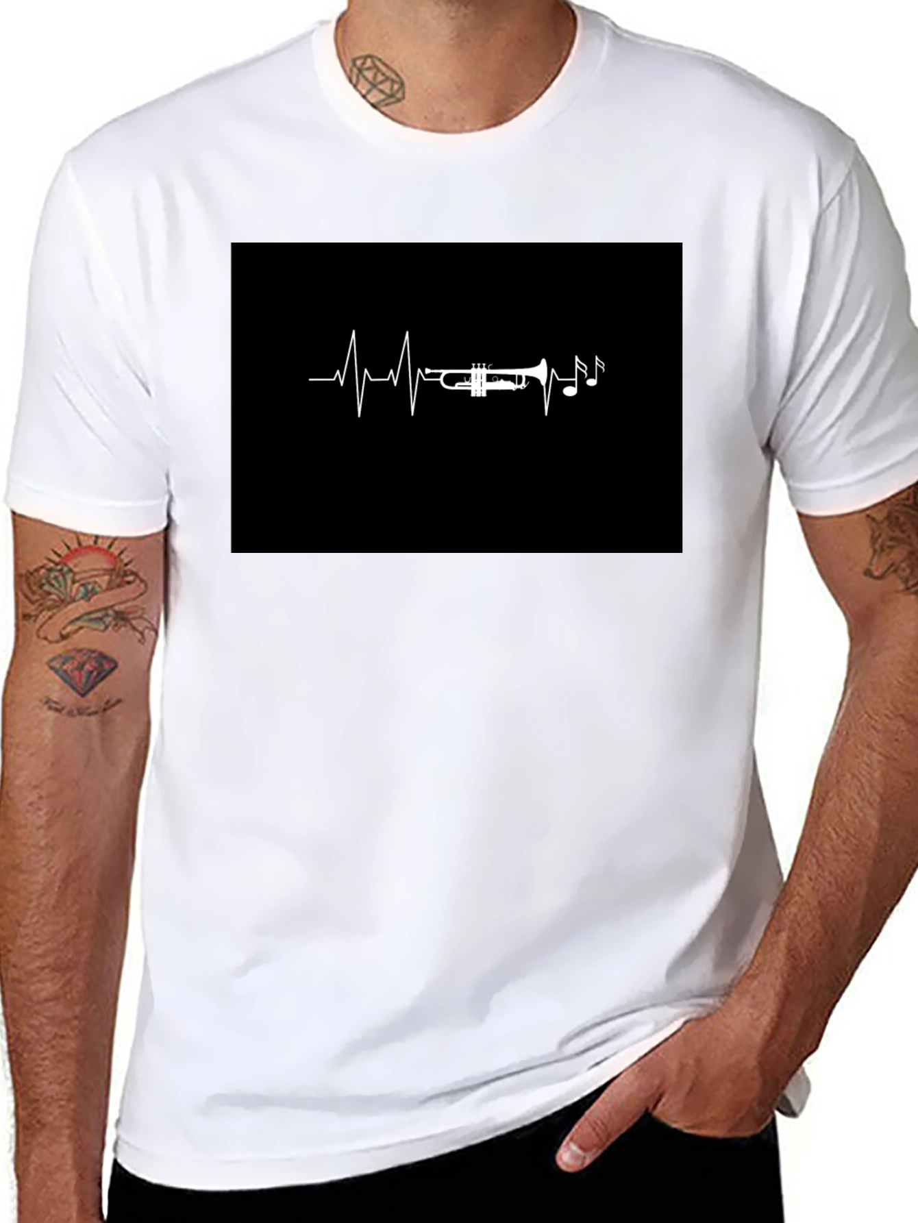 Trumpet Heartbeat T-Shirt - Musician Tee