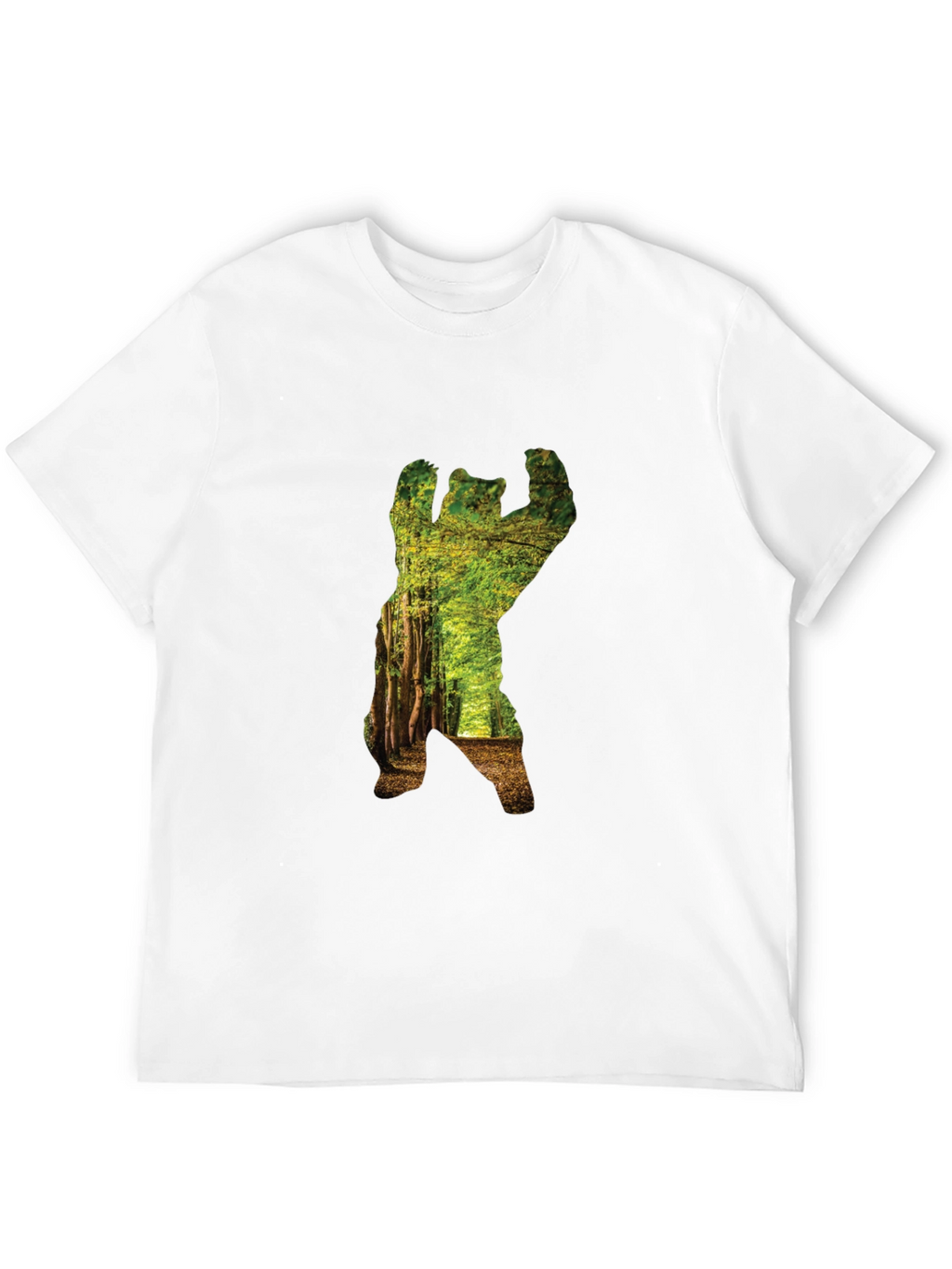 Nature Bear Graphic T-Shirt - Black Cotton Tee