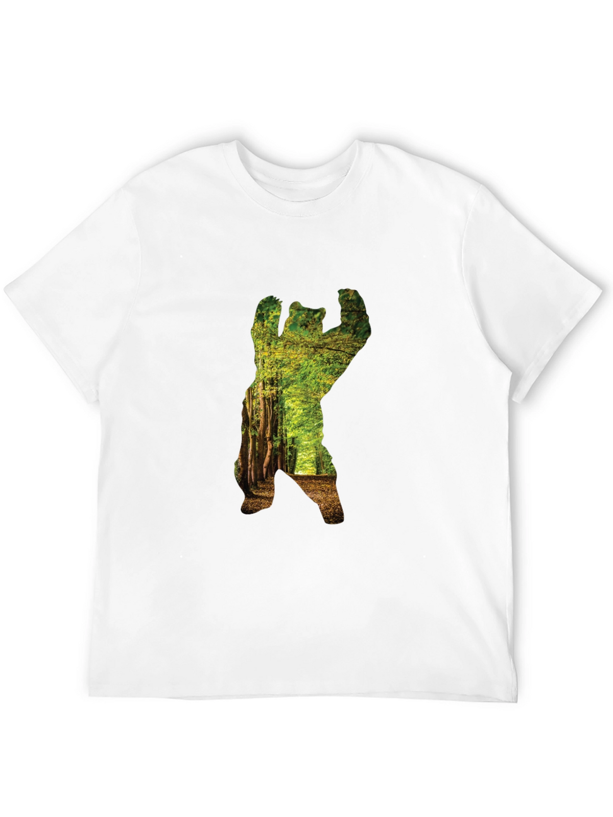 Nature Bear Graphic T-Shirt - Black Cotton Tee