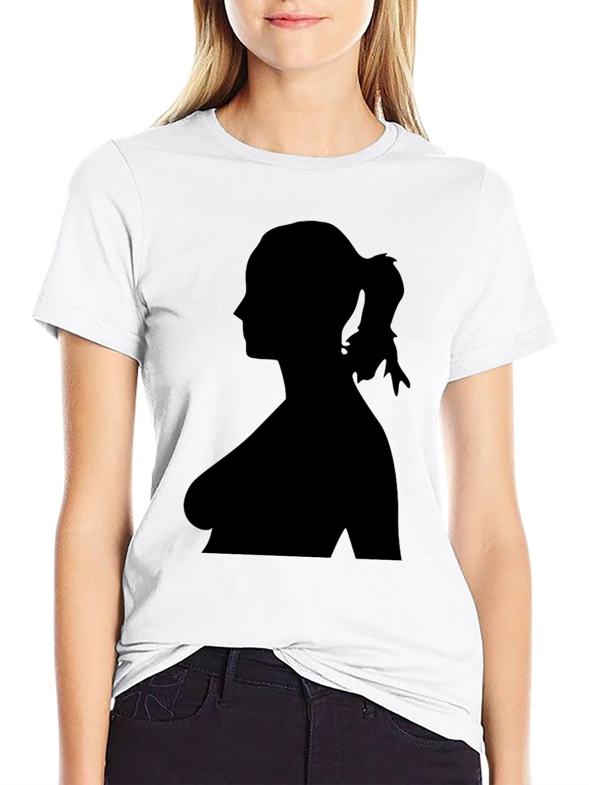 Silhouette Woman Graphic Tee - Classic Black T-Shirt