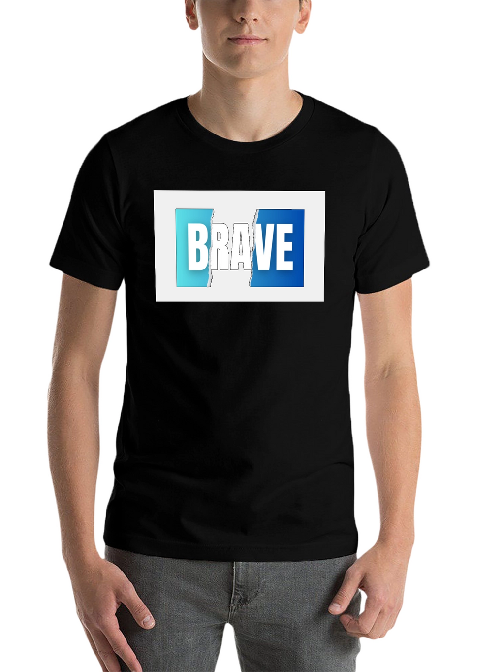 Brave Graphic Print Black T-Shirt
