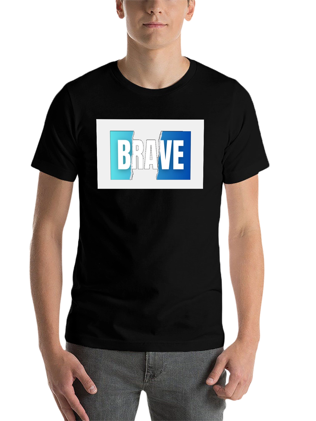 Brave Graphic Print Black T-Shirt