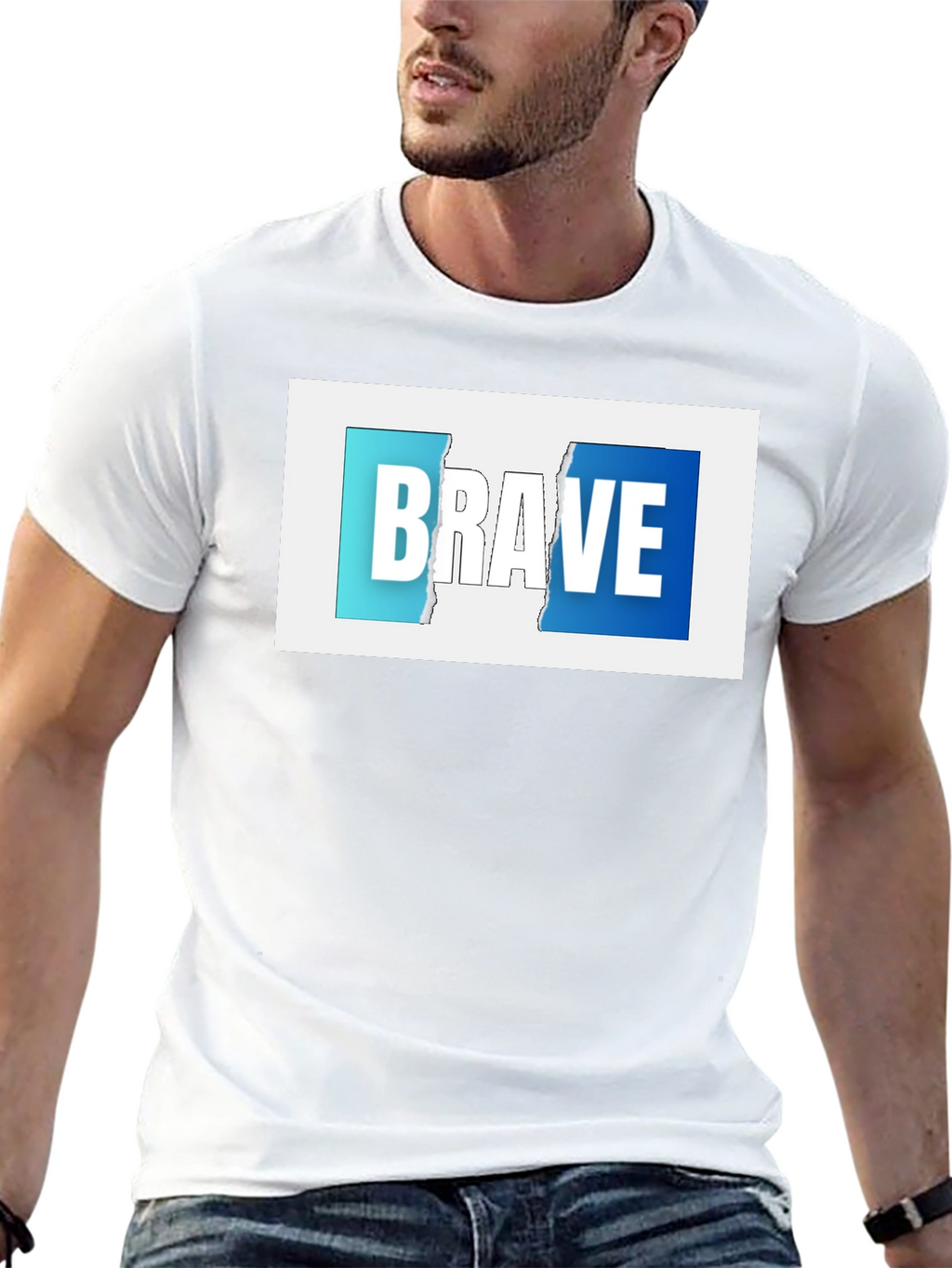 Brave Graphic Print Black T-Shirt