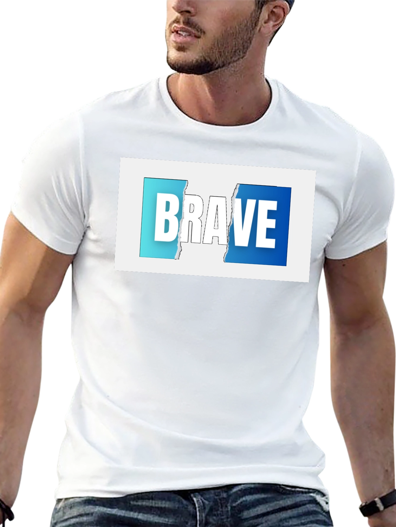 Brave Graphic Print Black T-Shirt