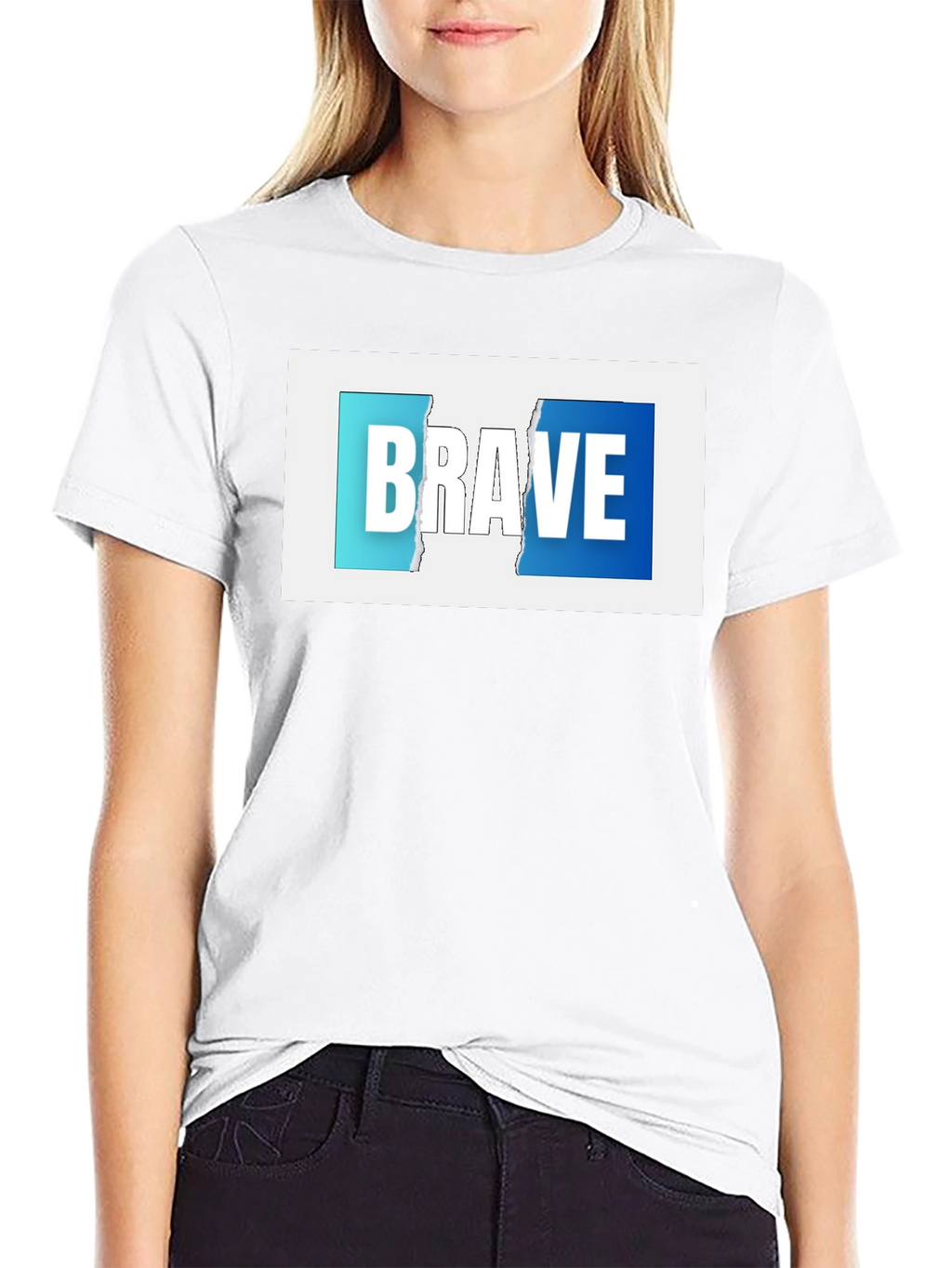 Brave Graphic Print Black T-Shirt