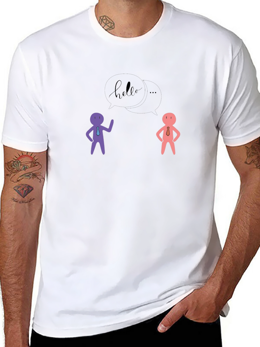 Hello People Black Graphic Tee