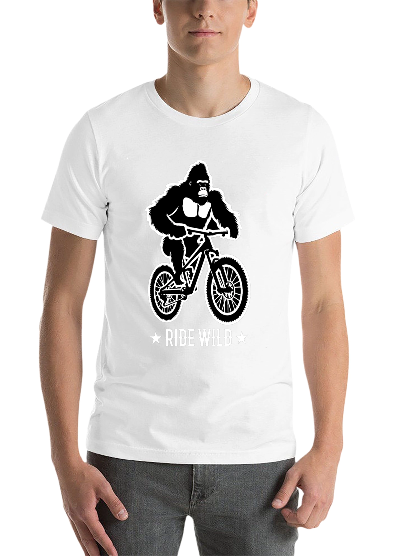 Ride Wild Gorilla T-Shirt - Mountain Biker Gift