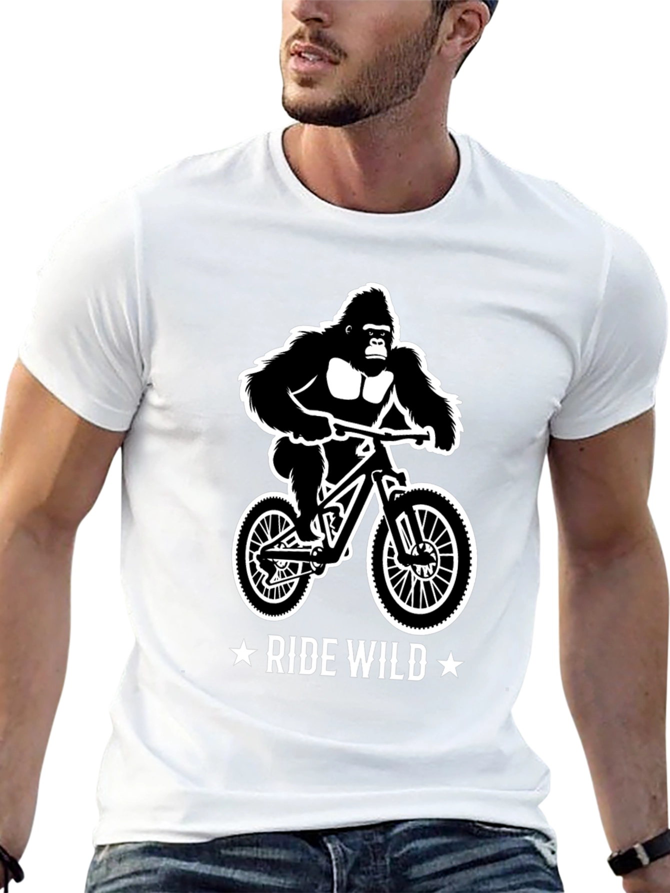 Ride Wild Gorilla T-Shirt - Mountain Biker Gift