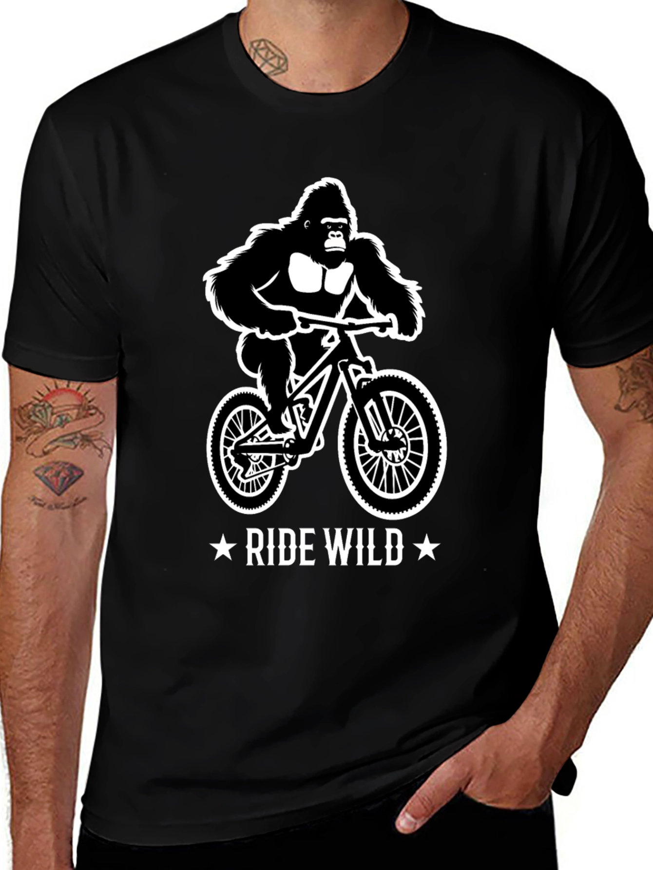 Ride Wild Gorilla T-Shirt - Mountain Biker Gift