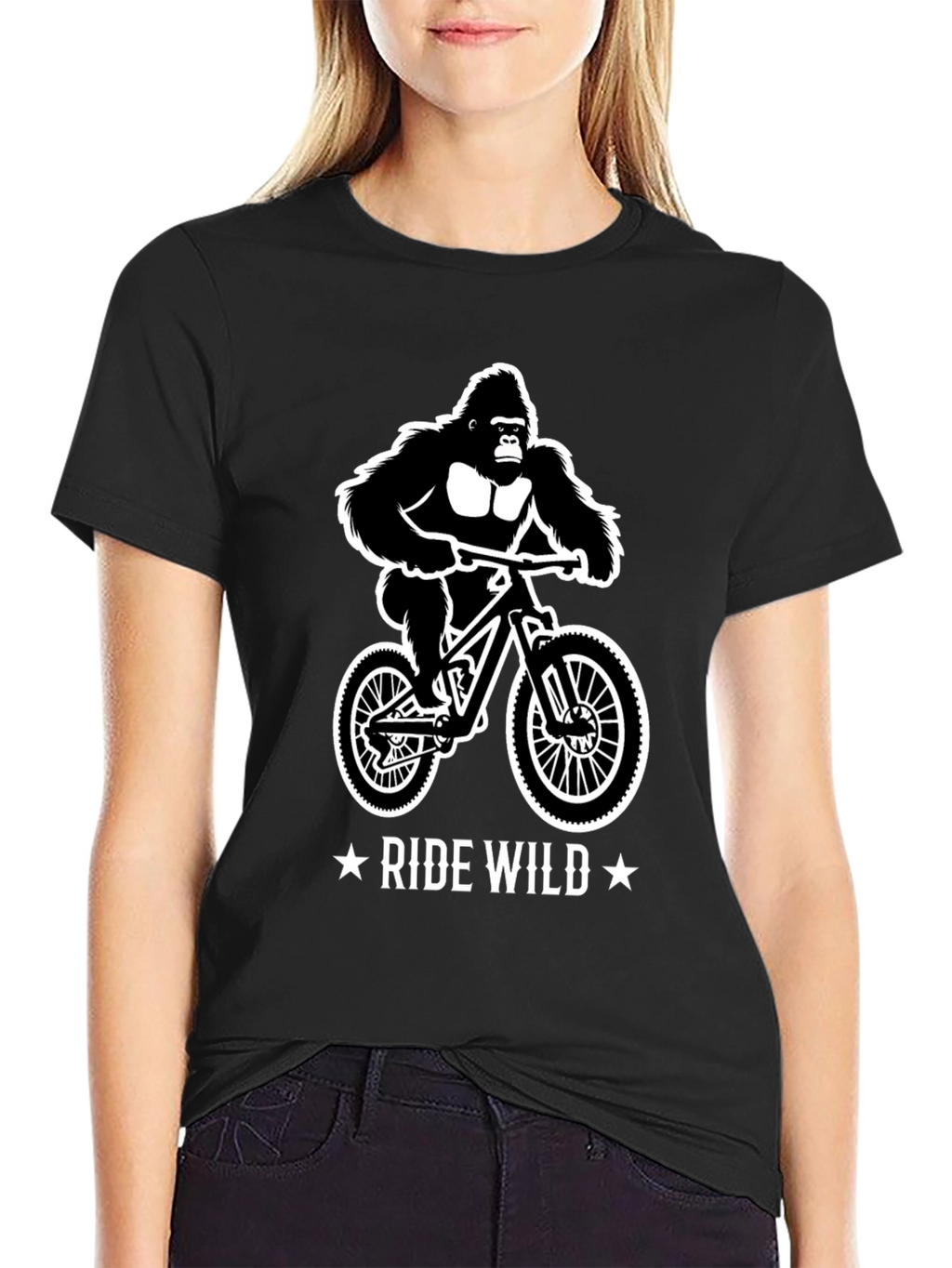 Ride Wild Gorilla T-Shirt - Mountain Biker Gift