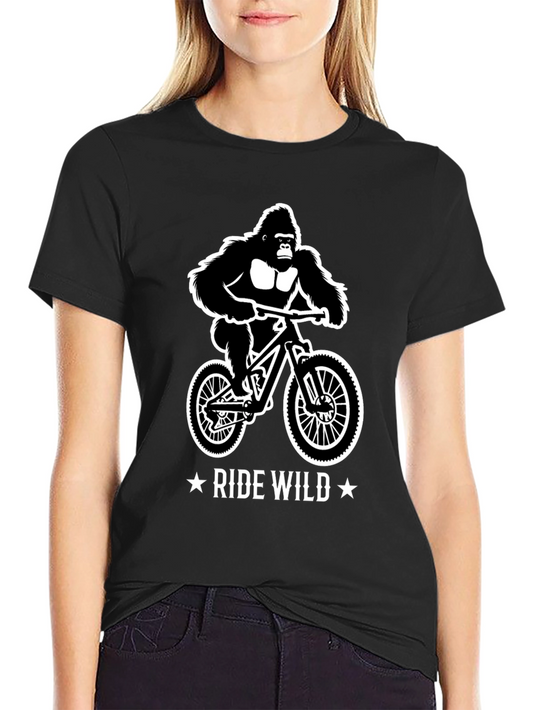 Ride Wild Gorilla T-Shirt - Mountain Biker Gift