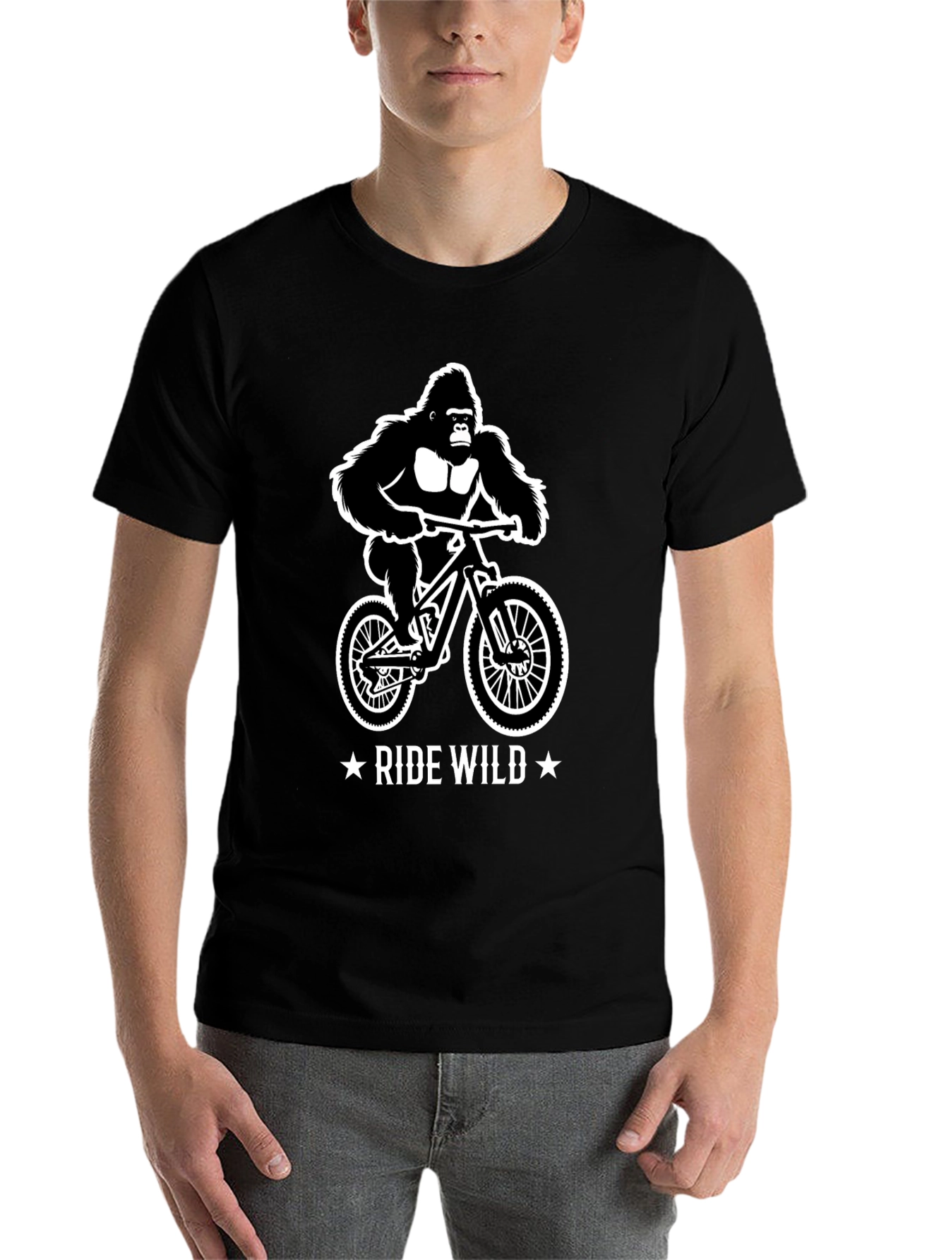 Ride Wild Gorilla T-Shirt - Mountain Biker Gift