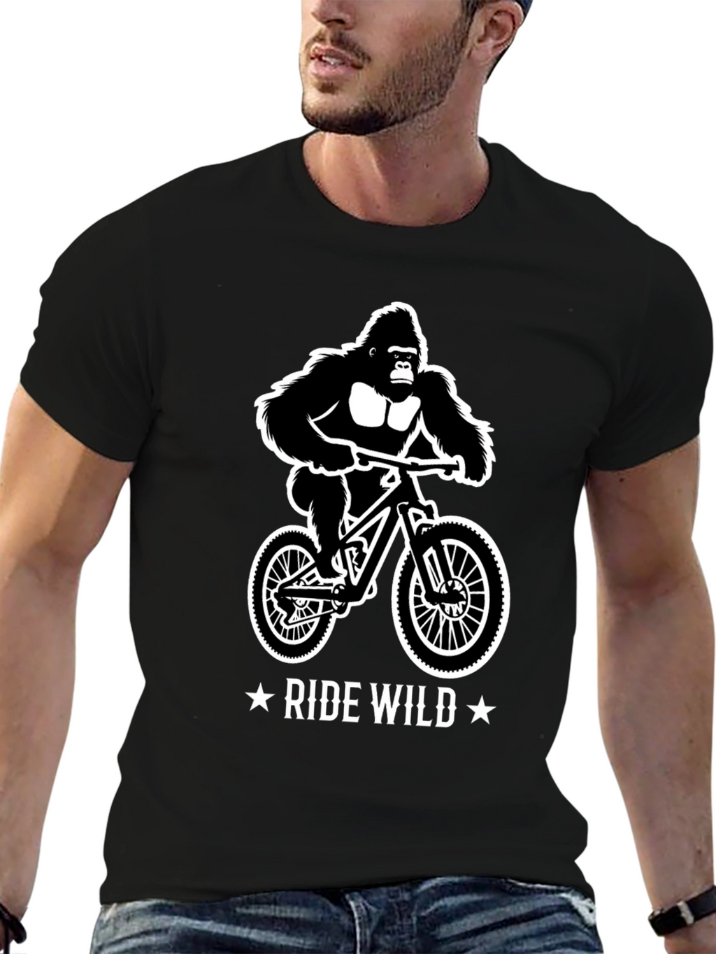 Ride Wild Gorilla T-Shirt - Mountain Biker Gift