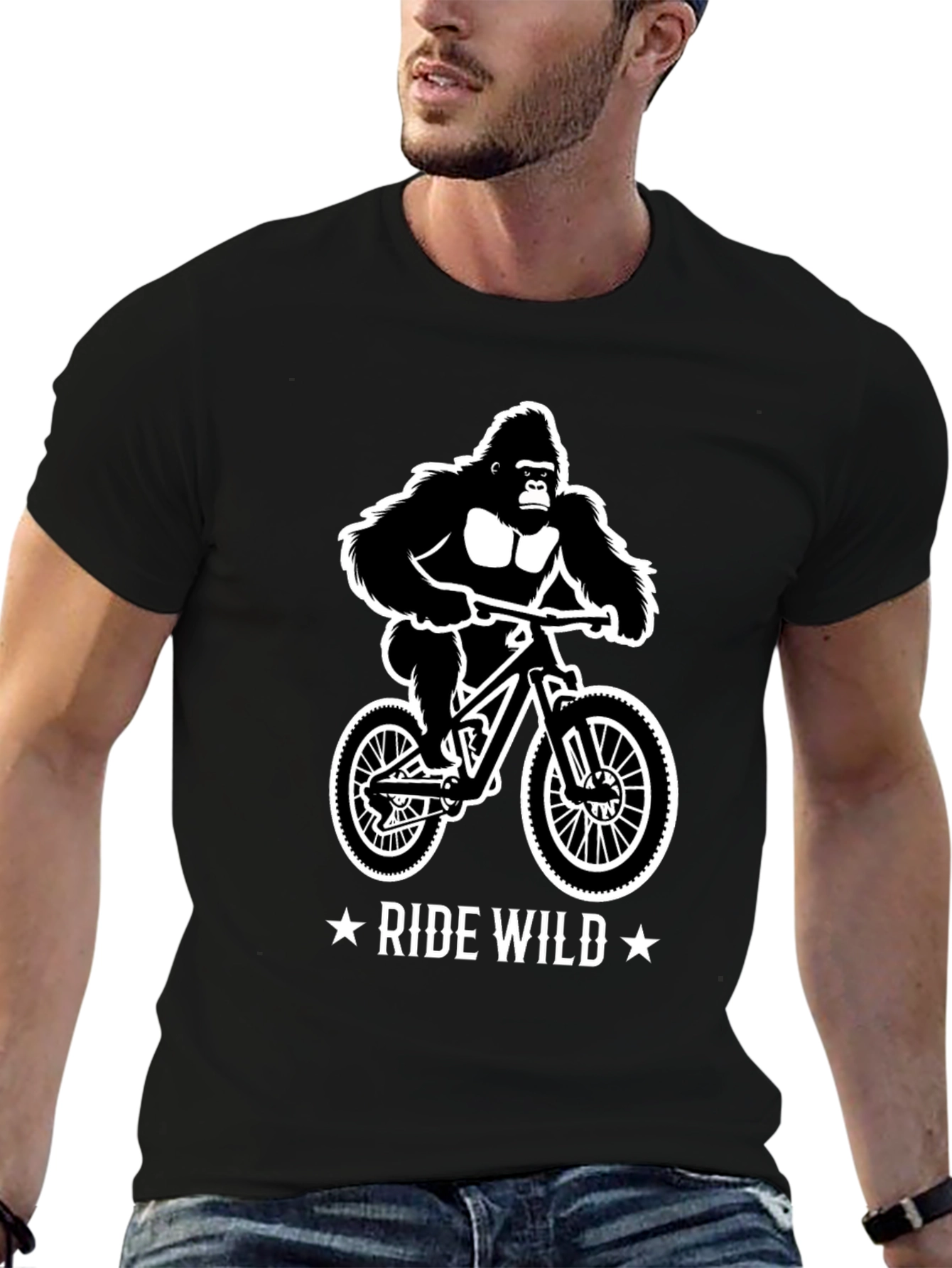 Ride Wild Gorilla T-Shirt - Mountain Biker Gift
