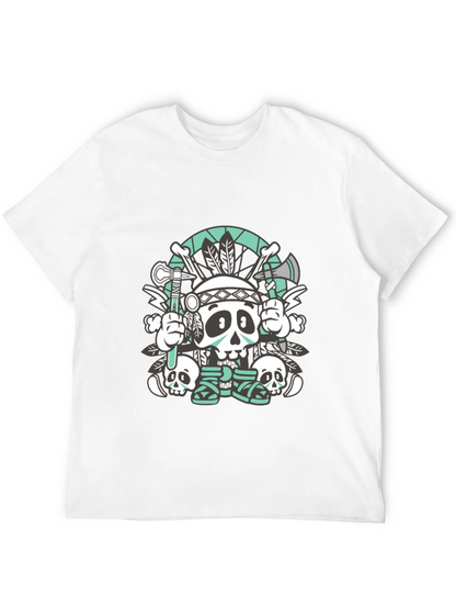 Skull Chief Graphic Tee - Black Cotton T-Shirt