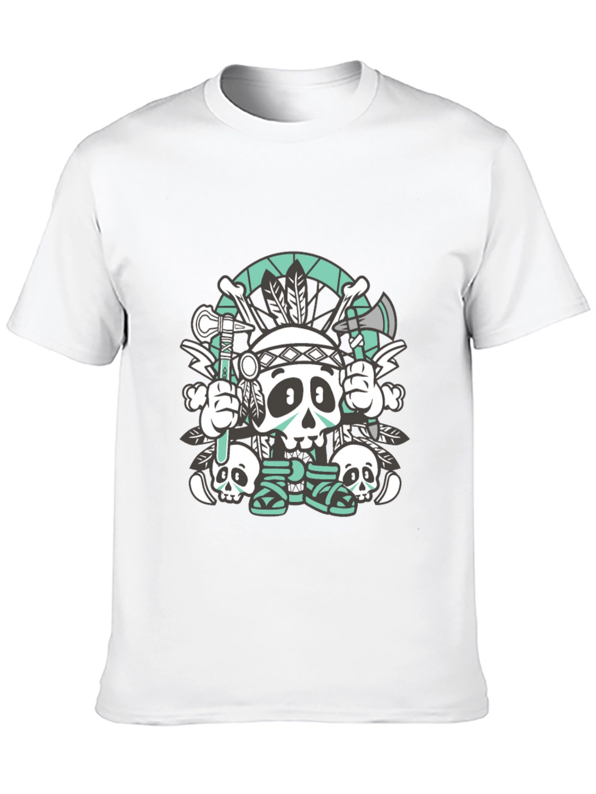 Skull Chief Graphic Tee - Black Cotton T-Shirt