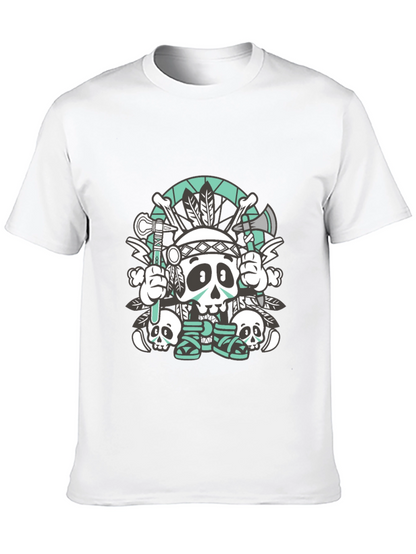 Skull Chief Graphic Tee - Black Cotton T-Shirt