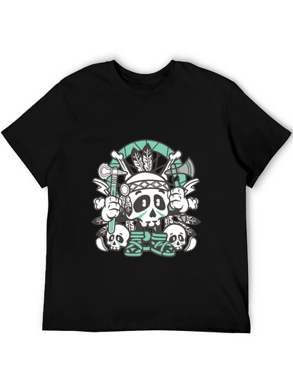 Skull Chief Graphic Tee - Black Cotton T-Shirt