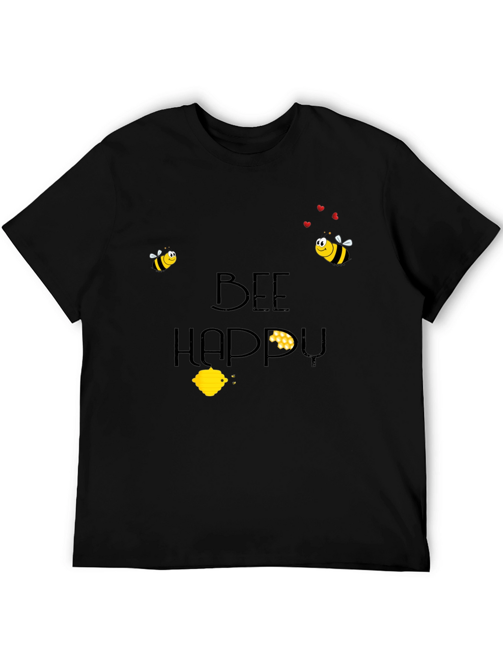 Bee Happy Black T-Shirt