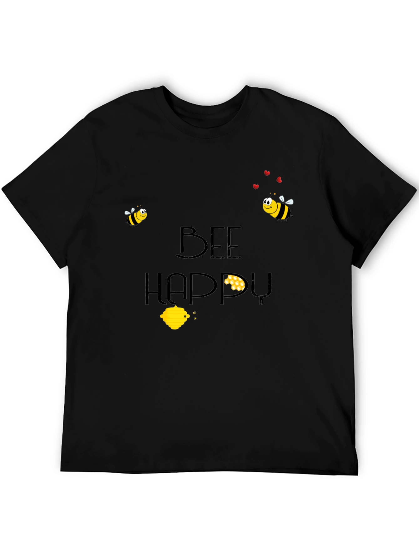Bee Happy Black T-Shirt