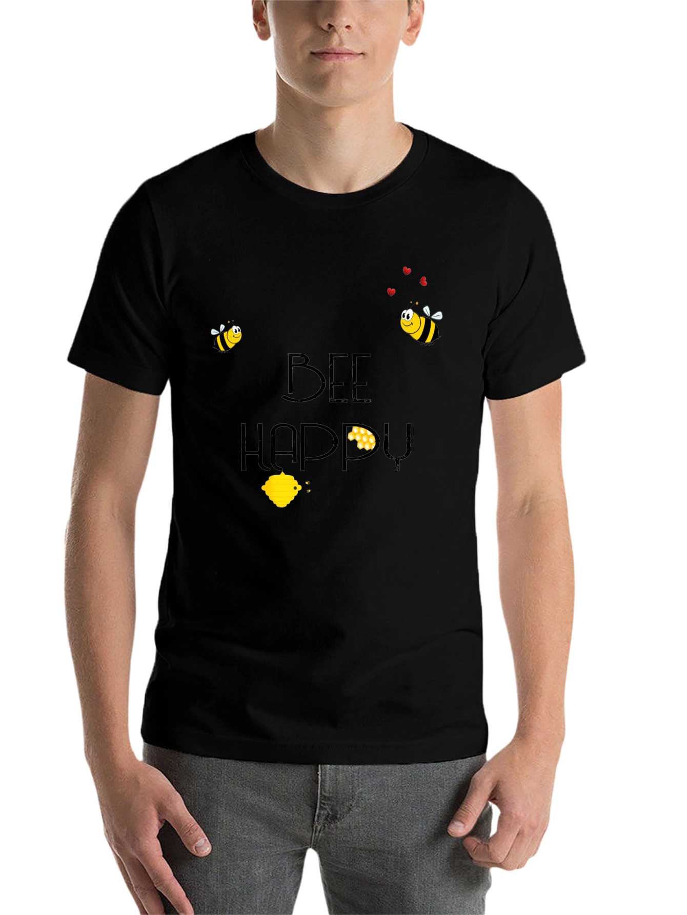 Bee Happy Black T-Shirt