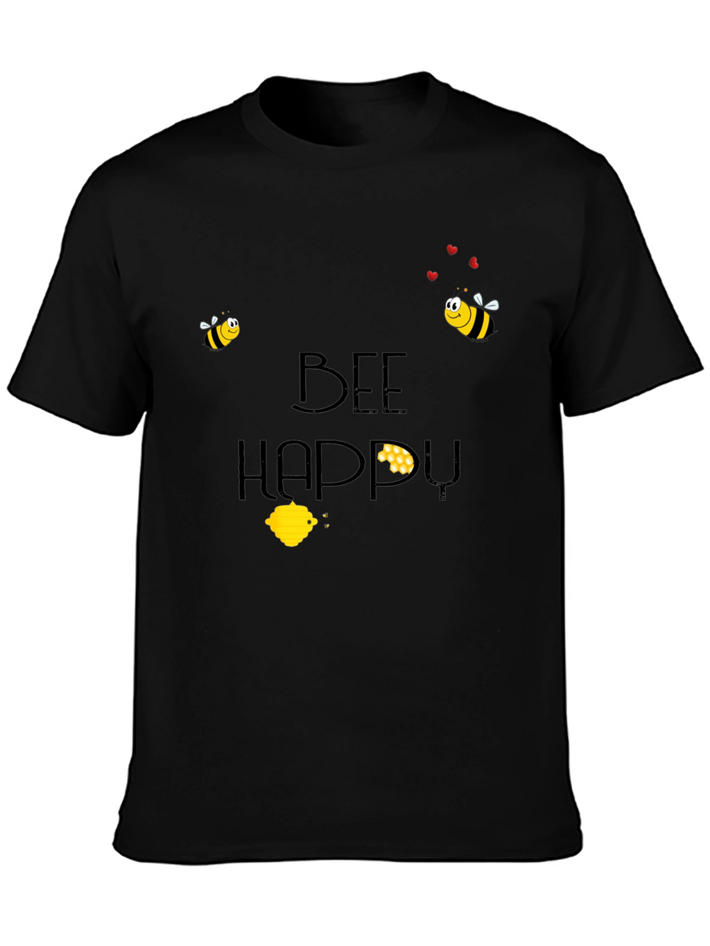 Bee Happy Black T-Shirt
