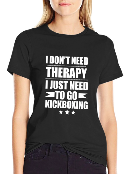 Kickboxing Therapy T-Shirt - Funny Workout Tee