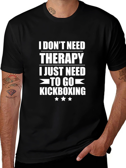 Kickboxing Therapy T-Shirt - Funny Workout Tee