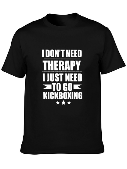 Kickboxing Therapy T-Shirt - Funny Workout Tee
