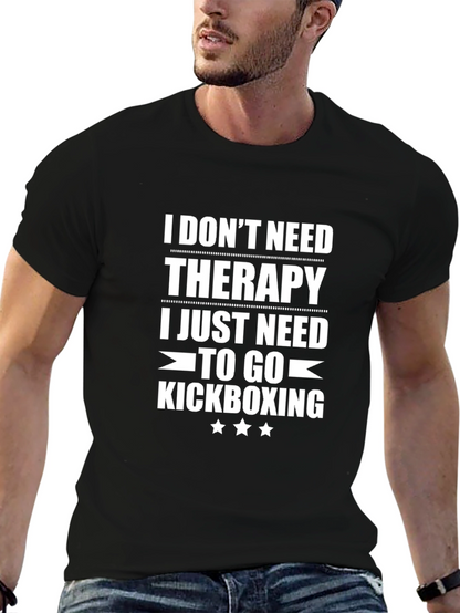 Kickboxing Therapy T-Shirt - Funny Workout Tee