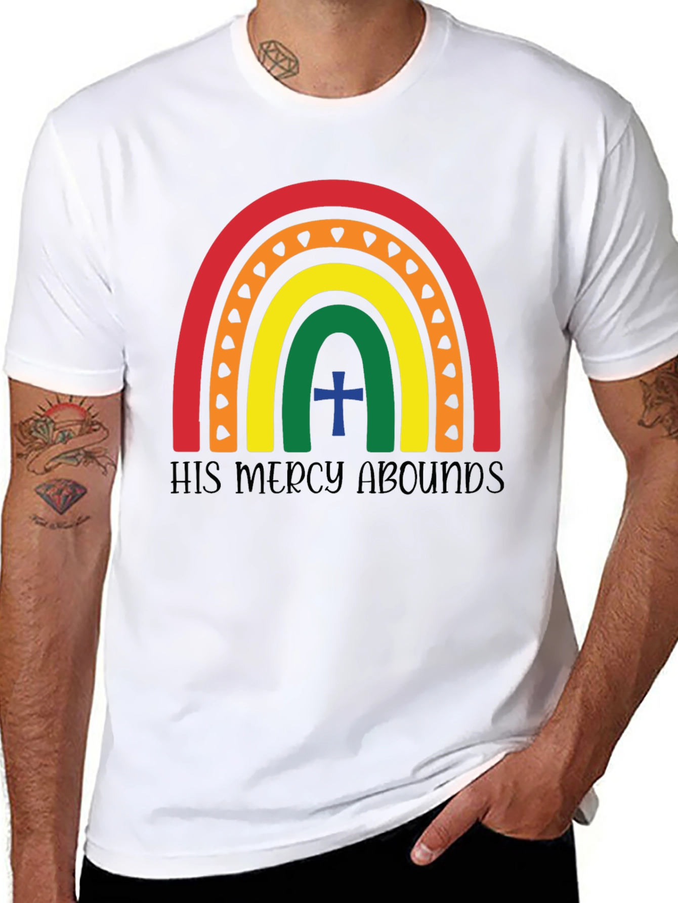 His Mercy Abounds Rainbow T-Shirt