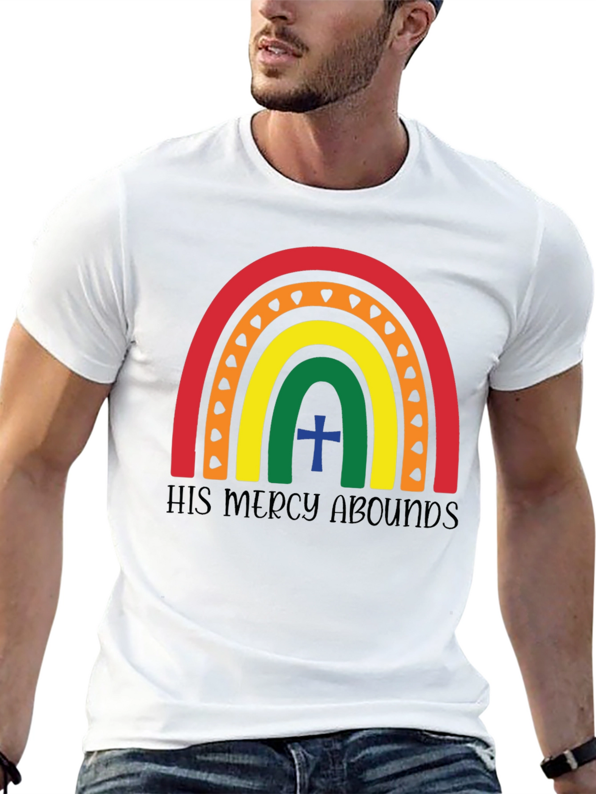 His Mercy Abounds Rainbow T-Shirt