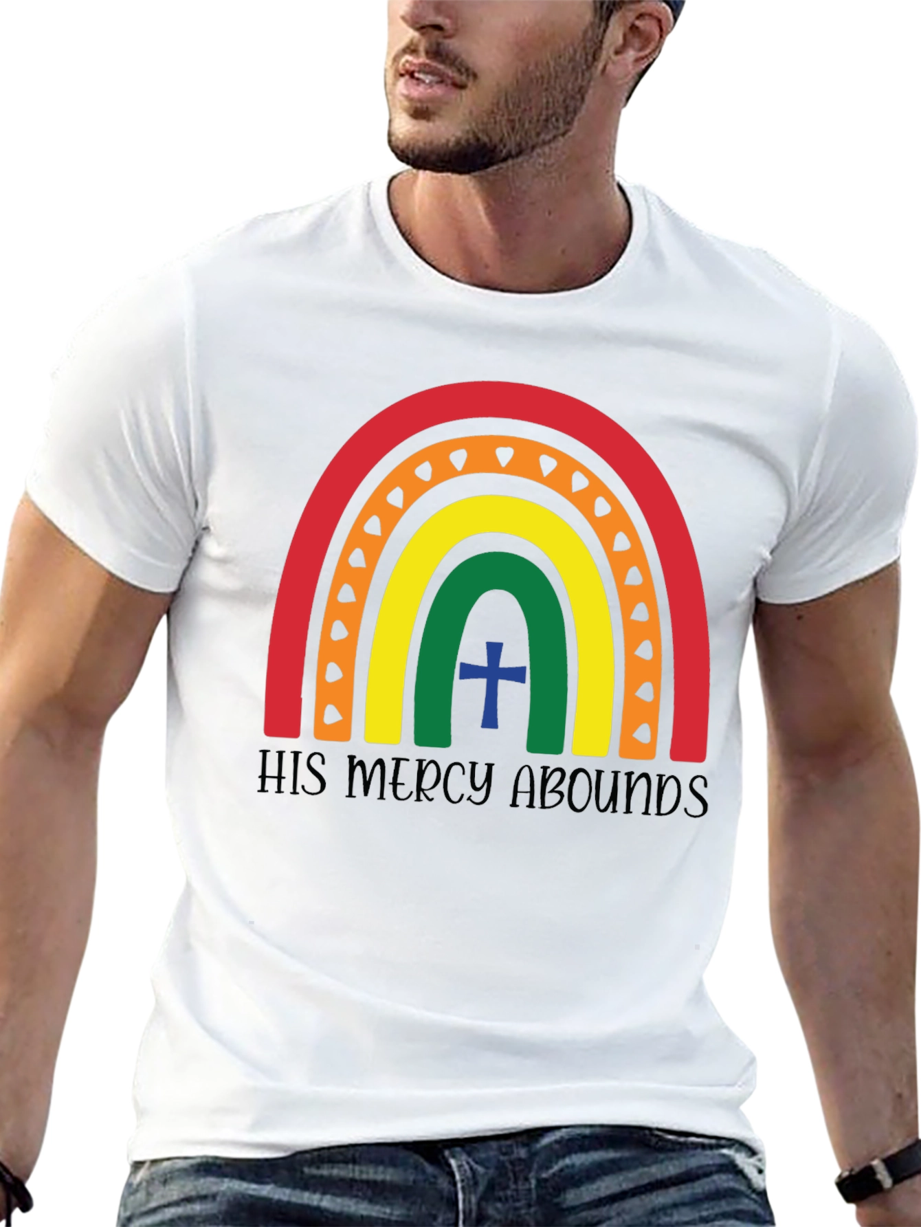 His Mercy Abounds Rainbow T-Shirt