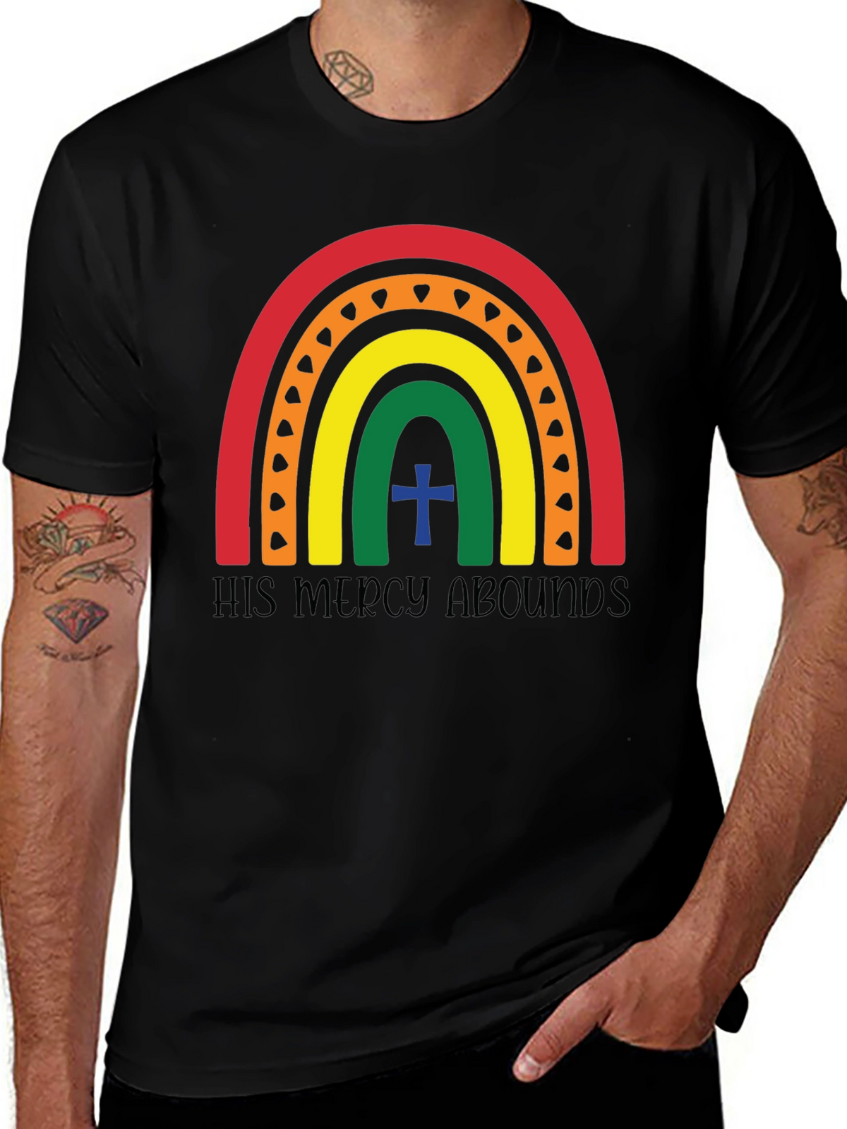 His Mercy Abounds Rainbow T-Shirt