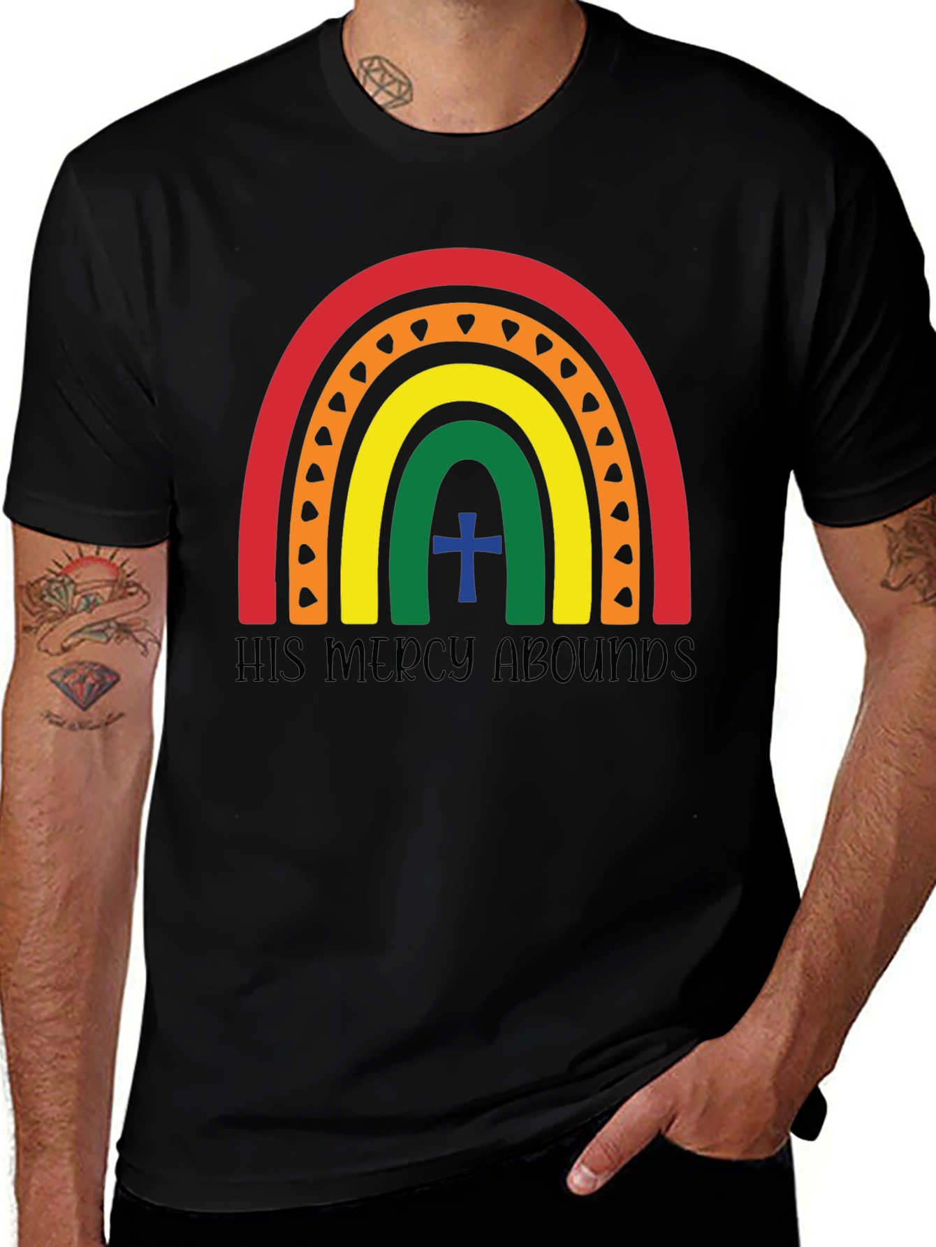 His Mercy Abounds Rainbow T-Shirt