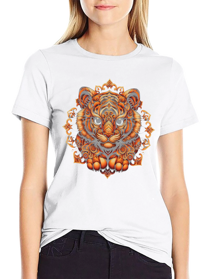 Tiger Mandala Graphic Tee - Stylish Mens Black T-Shirt
