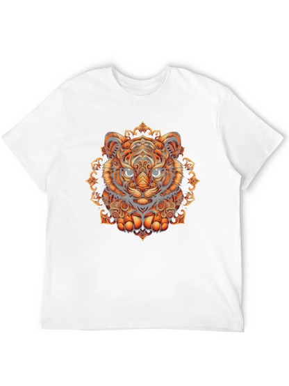 Tiger Mandala Graphic Tee - Stylish Mens Black T-Shirt