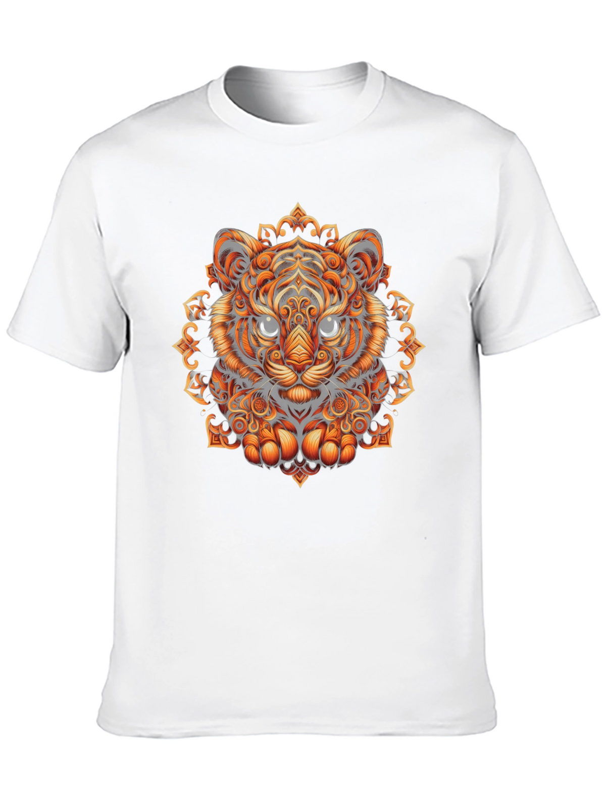 Tiger Mandala Graphic Tee - Stylish Mens Black T-Shirt