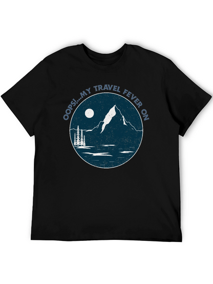 Travel Fever Graphic T-Shirt - Black Mountain Design