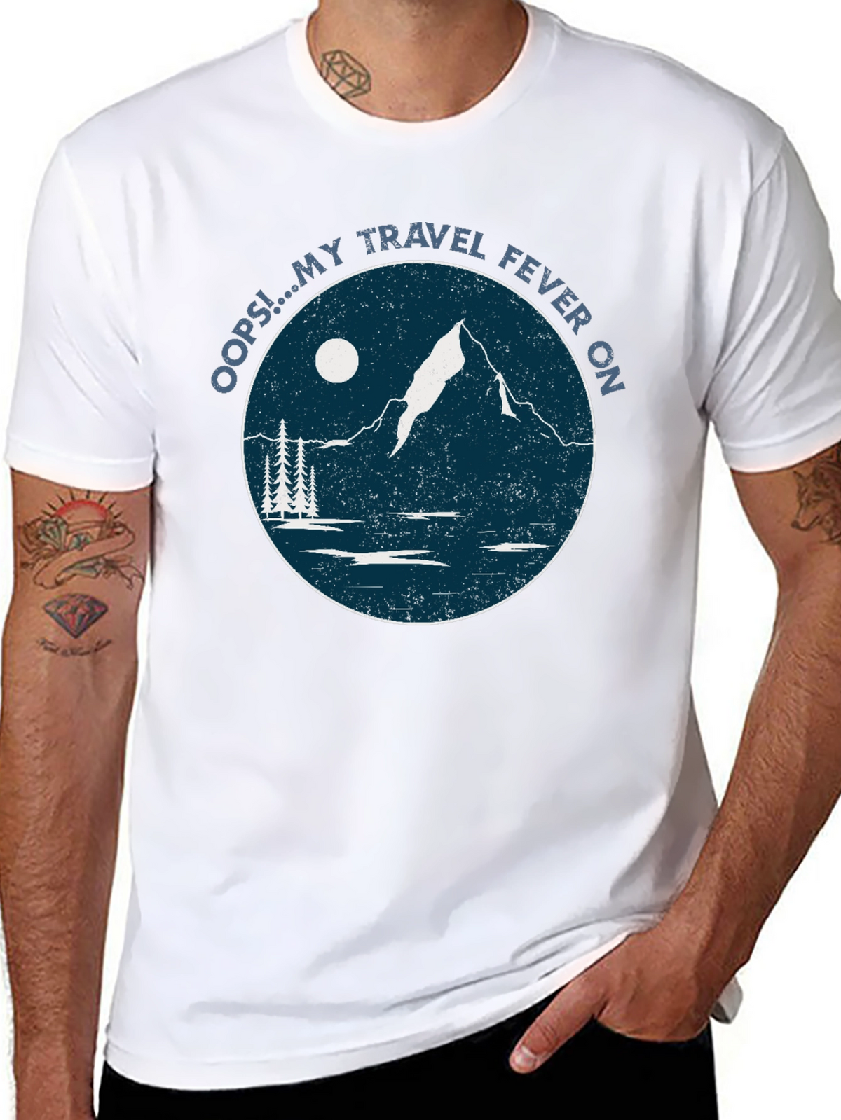 Travel Fever Graphic T-Shirt - Black Mountain Design