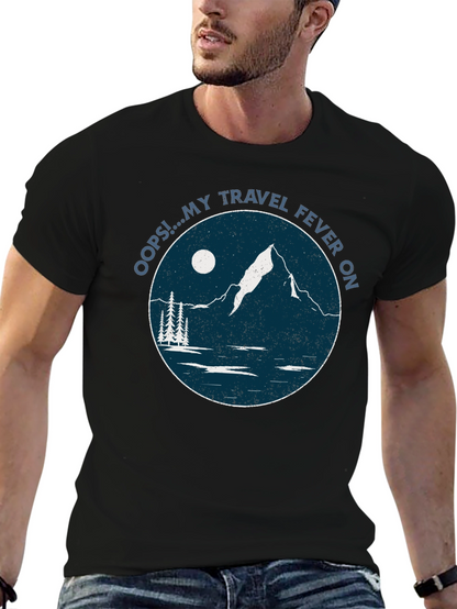 Travel Fever Graphic T-Shirt - Black Mountain Design