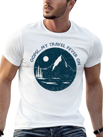 Travel Fever Graphic T-Shirt - Black Mountain Design