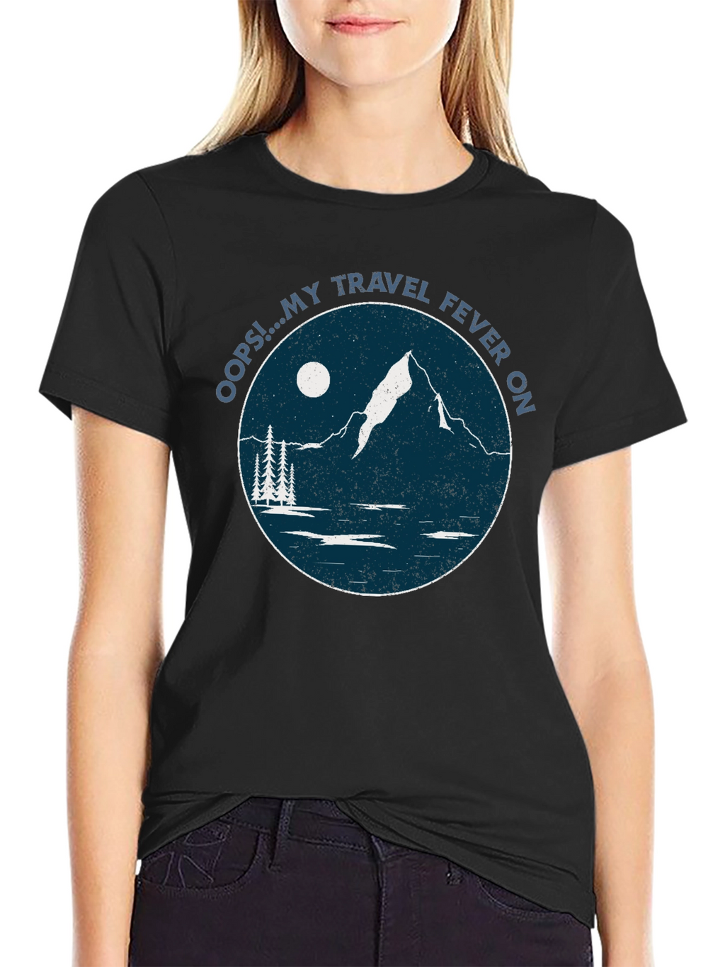 Travel Fever Graphic T-Shirt - Black Mountain Design