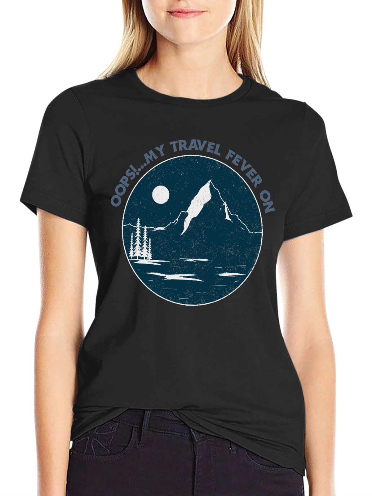 Travel Fever Graphic T-Shirt - Black Mountain Design